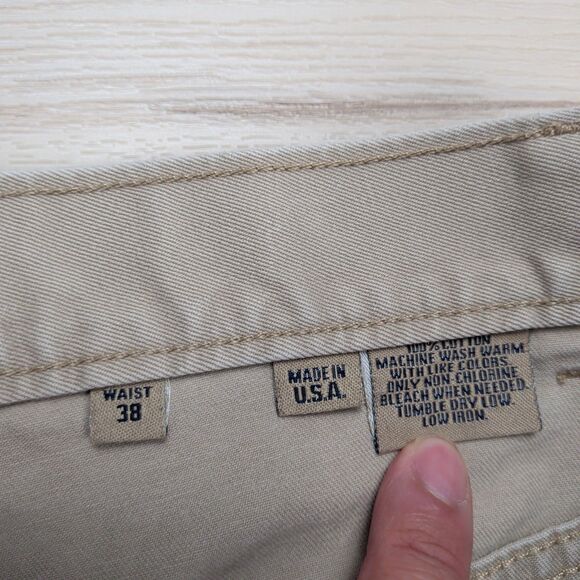 Bills Khakis Pants Mens 38x31 Beige Bullard Twill Flat Front Chino Made in USA - Picture 2 of 12
